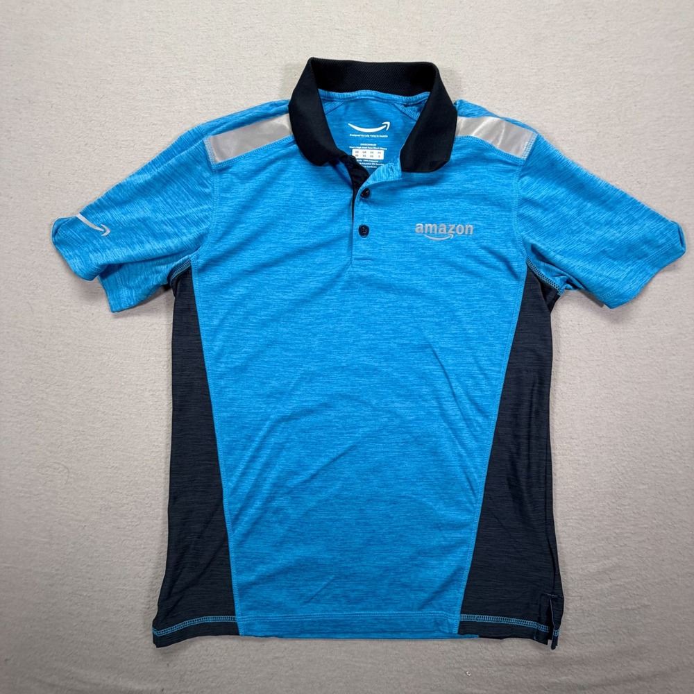 Amazon High Heat Polo Shirt Mens XS Excellent Blue Reflective Luly Yang